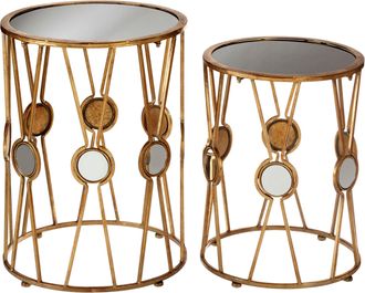 Premier Housewares Interiors By Premier Elegant Set Of 2 Cross Design Rounded Tables, Versatile Side Tables By Couch For Indoor, Sleek Lounge Table