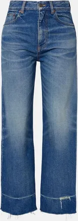 Chlo&eacute; Chlo&eacute; Distressed cropped wide-leg jeans