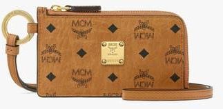 MCM Aren Card Pouch in Visetos in Cognac at Nordstrom