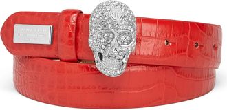 Philipp Plein Belt Skull crystal