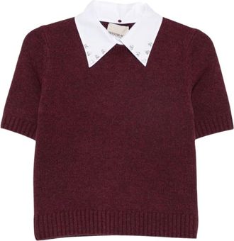 Pennyblack Pbplampada Knit - Dames - Ronde hals truien - Rood - M - Katoen - Truien & Vesten