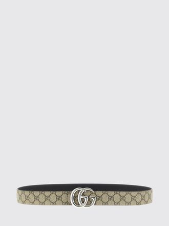 Gucci Cintura reversibile GG Marmont in tessuto GG Supreme e pelle con fibbia monogram