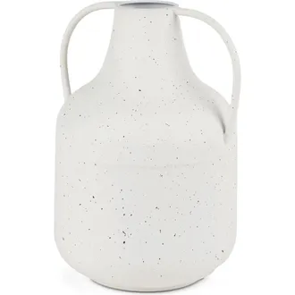 Mercana Treva Tall White w/ Black Speckles Metal Vase at Nordstrom, Size Large