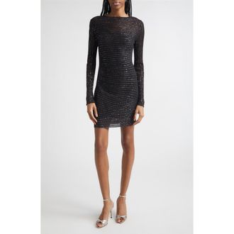 Missoni Sequin Metallic Long Sleeve Minidress in Black Tones at Nordstrom, Size 10 Us