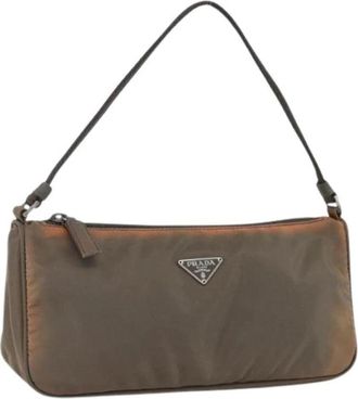 Prada Pre-owned Vintage Schoudertas - Dames - Vintage Schoudertas - Bruin - ONE Size - Nylon - Vintage