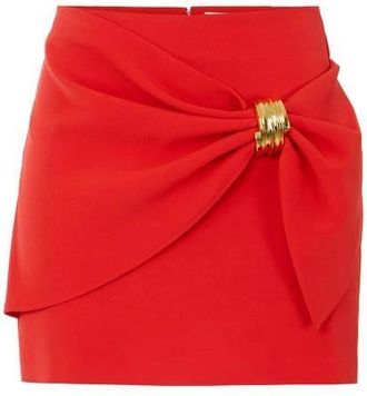 Elisabetta Franchi Rokken, Dames, Rood, 2Xl, Gedrapeerde Minirok