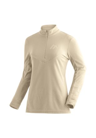 Maier Sports Fleecepullover MAIER SPORTS Denise HZ W, Damen, Gr. 36, beige, 100% Polyester, hoch geschlossener Ausschnitt, Sweatshirts Fleecepullover, Damen Midlay