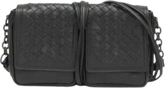 Bottega Veneta Pre-owned Intrecciato Schoudertas - Dames - Vintage Schoudertas - Zwart - ONE Size - Leer - Vintage