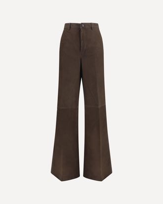 Rick Owens Wide-leg suede Pants Female 28