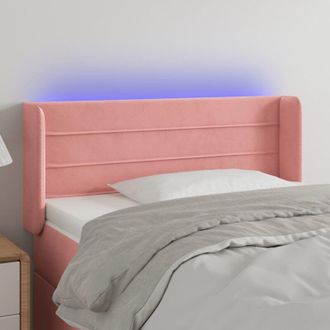 vidaXL Cabecero Con Led De Terciopelo Rosa 83x16x78/88 Cm Vidaxl
