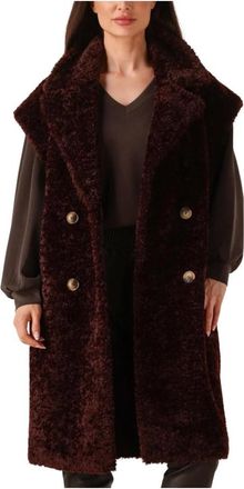 Ibana Bordeaux Rode Teddy Blazer - Dames - Bodywarmers - Rood - S - Wol - Jassen