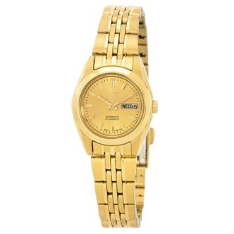 Seiko 5 Automatic Gold Dial Ladies Watch SYMA38K1