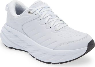 Hoka One One Bondi SR Water Resistant Running Shoe in White at Nordstrom, Size 11