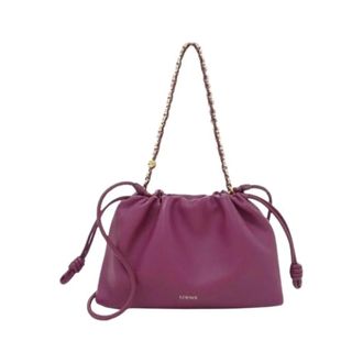Loewe Pre-owned Shoulder Bag - Dames - Vintage Schoudertas - Paars - ONE Size - Leer - Vintage