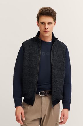Bugatti Herren Sweatvest met opstaande kraag en van puur katoen