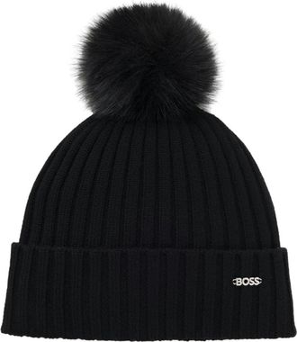 HUGO BOSS Lonie Muts - Dames - Hoeden - Zwart - ONE Size - Wol - Accessoires