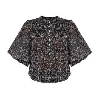 Isabel Marant Overhemden, Dames, Zwart, M, Katoen, Douna Top