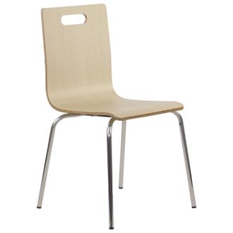OEM Silla De Madera Contrachapada Natural Con Estructura De Acero Inoxidable. Modelo Werdi A