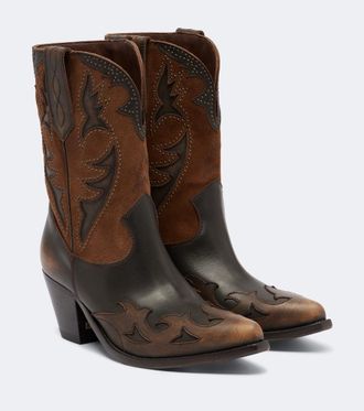 Golden Goose Wish Star leather and suede cowboy boots