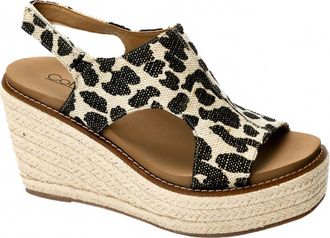 Corkys Footwear Womens Freddie Wedges In Black Metallic Leopard