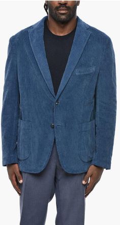 Corneliani CC COLLECTION Ribbed Velour ECUADOR Single Breasted Blazer size 54