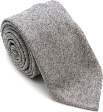 G. Inglese Grey Floral Detail Wool Tie