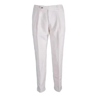 Berwich Broeken, Heren, Wit, S, Linnen, Lyocell Linnen Broek