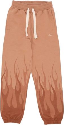 Vision Of Super Vlammenprint Lichtgewicht Broek Terracotta - Heren - Sweatpants - Oranje - M - Katoen - Broeken