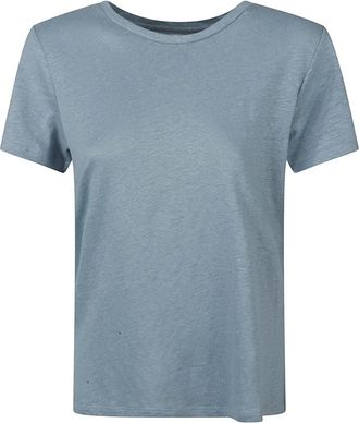 Majestic Filatures T-shirt - Dames - T-shirts - Blauw - S - Linnen - Tops