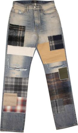 Amiri Mohair Patch Loose Jeans - Vintage Blue