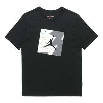 Nike Jordan Air Jordan Poolside Chest Printing Short Sleeve Black CJ6245-010