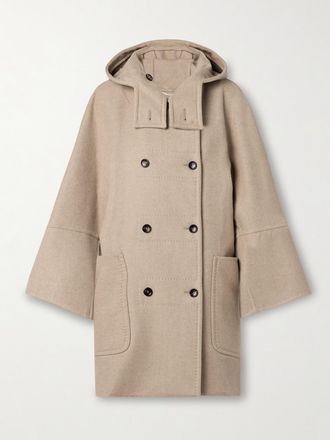 Max Mara Cappotto Doppiopetto In Misto Lana E Cashmere Con Cappuccio Arturo - Neutri