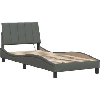 vidaXL Estructura De Cama Sin Colch&oacute;n Tela Gris Oscuro 80x200 Cm Vidaxl