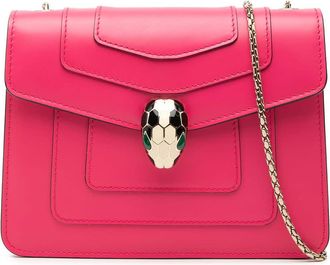 Bulgari Pre-owned Bvlgari Small Leather Square Serpenti Forever Chain Crossbody BZOJTDXA14UP1C5W