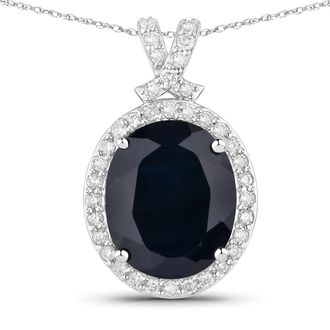 Diana M. Jewels Blue Sapphire Oval 12x10mm - 1Pc + White Diamond F/C Round 1.30mm( I1-I2/I color ) - 37Pcs ( J Back )