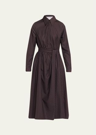 Rosie Assoulin Nip/Tuck Pinstripe Shirtdress