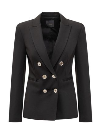Pinko Black Solid Shawl Lapel Blazer