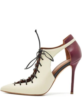 Malone Souliers Montana leather lace-up pumps - women - Calf Leather/Calf Leather/Calf Leather - 38.5 - White