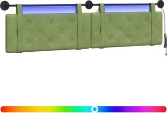 vidaXL Cabecero Colgante Con Luz Led Verde Claro Terciopelo Vidaxl