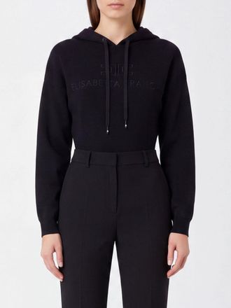 Elisabetta Franchi Felpa con cappuccio in jersey con logo ricamato