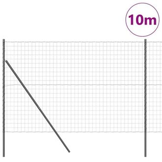 Berkfield Home Versatile Euro Fence with 7 Posts 1.6x10 m Galvanised Steel Grey