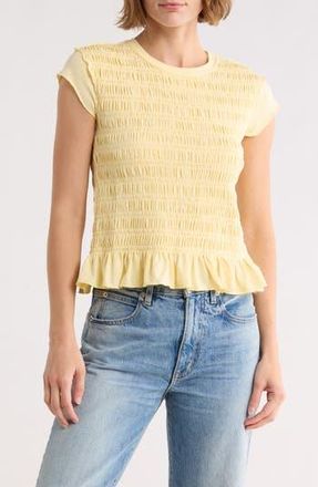 Vigoss Smocked T-Shirt in Butter Yellow at Nordstrom Rack, Size X-Large