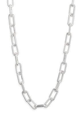 Nordstrom Textured Chain Link Necklace in Silver at Nordstrom