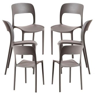 Regalos Miguel Packs Sillas Jard&iacute;n - Pack 6 Sillas Inis - Gris Oscuro