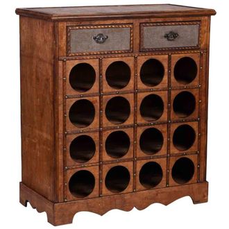 Wanderlust Deco Ba&uacute;l botellero de madera 63x31x69.5h cm - marr&oacute;n