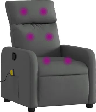 vidaXL Vidaxl - Sill&oacute;n De Masaje Reclinable De Tela Gris Oscuro