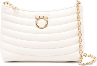 Ferragamo Schoudertas met ganciniplakkaat - Beige