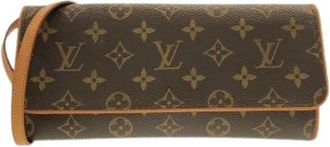 Louis Vuitton Pre-owned Clutches, female, Brown, Size: ONE SIZE Pre-owned Monogram Pochette Twin Shoulder Bag