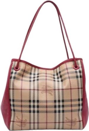 Burberry Pre-owned Tote Bags, female, Multicolor, Size: ONE SIZE Pre-owned Coated Canvas Tote Bag