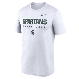 Nike Michigan State Courtside Basketball Legend Nike Mens Dri-FIT College T-Shirt in White | 02TI10AMST-8TZ